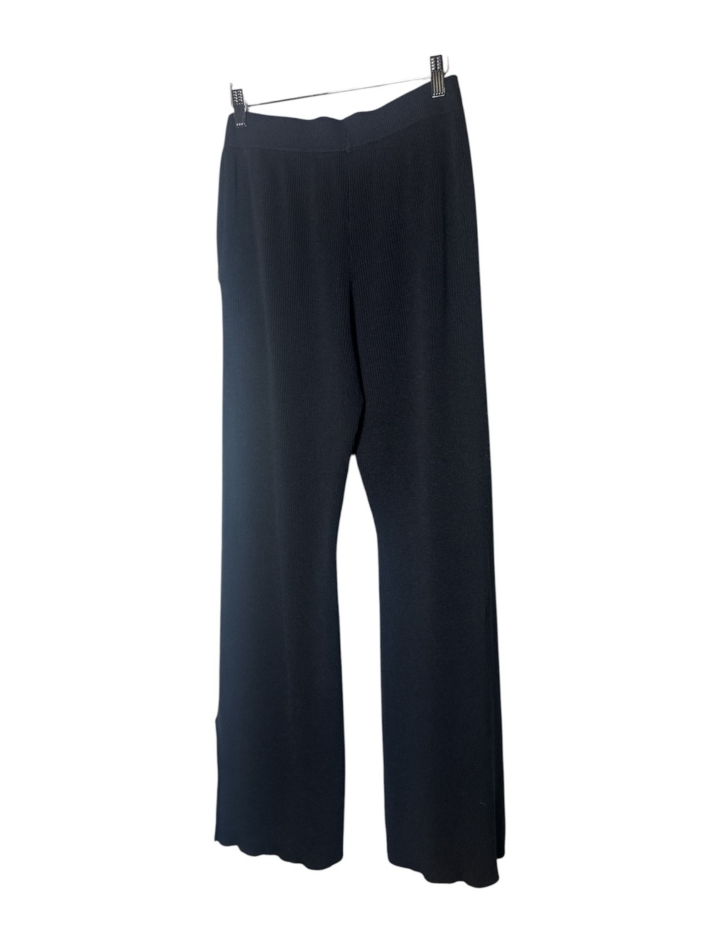 ALO Ribbed Knit Wide Leg Split Hem Lounge Pants Black s/m - Picture 4 of 8